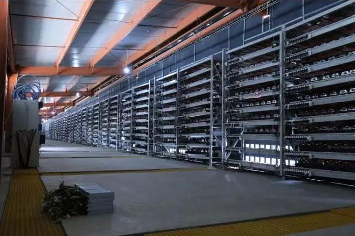 A row of powerful mining rigs, ready for operation, showcasing the hardware necessary for cryptocurrency mining.